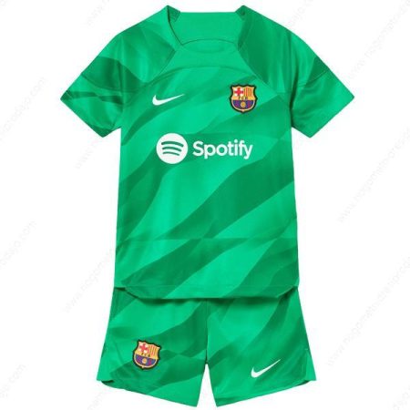 Barcelona Vratar Otroški nogometni kompleti 23/24 – Zelena